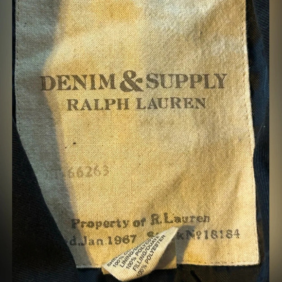 NEW Ralph Lauren Denim & Supply Cotton Double Breasted Peacoat M Navy Cropped - Picture 2 of 8